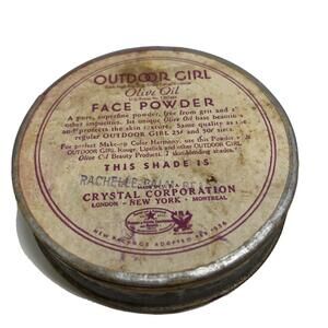 Vintage Outdoor Girl Olive Oil Face Powder Round Feb. 1934